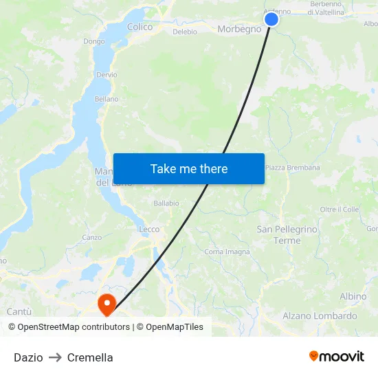 Customs to Cremella map