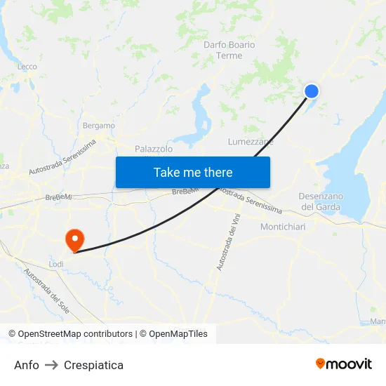 Anfo to Crespiatica map