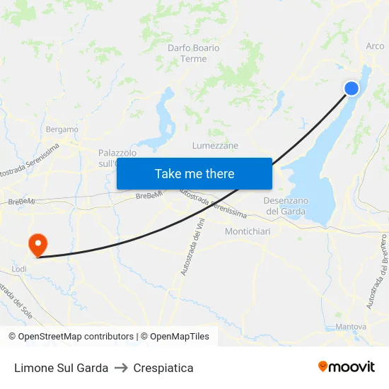 Limone Sul Garda to Crespiatica map