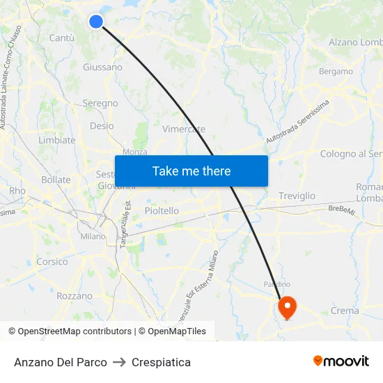 Anzano Del Parco to Crespiatica map