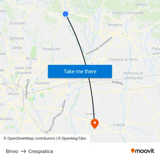 Brivio to Crespiatica map
