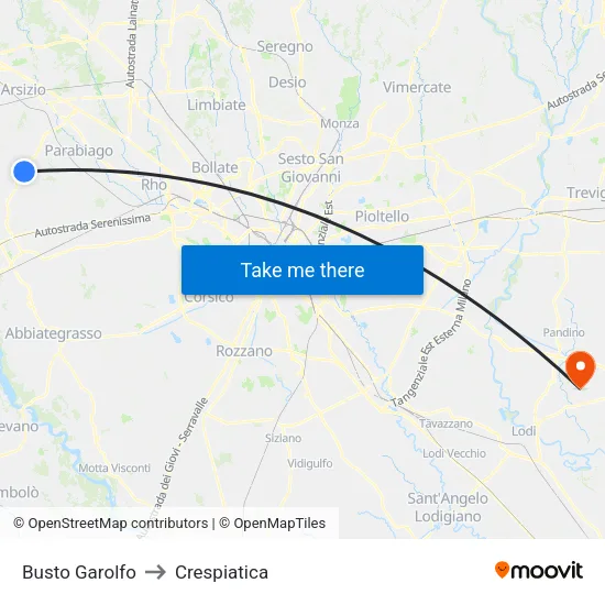Busto Garolfo to Crespiatica map