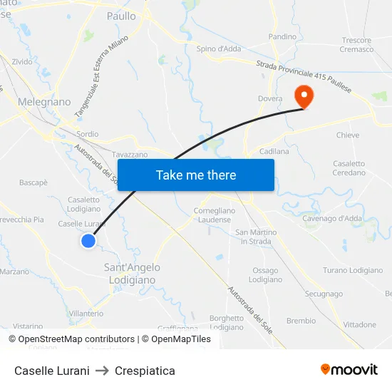 Caselle Lurani to Crespiatica map