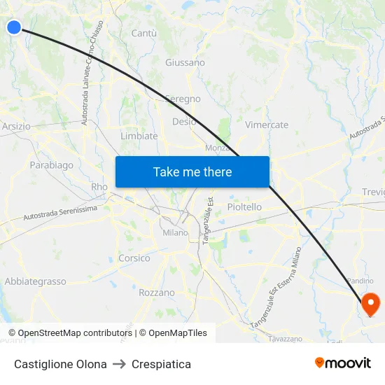 Castiglione Olona to Crespiatica map