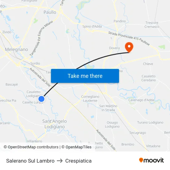 Salerano Sul Lambro to Crespiatica map