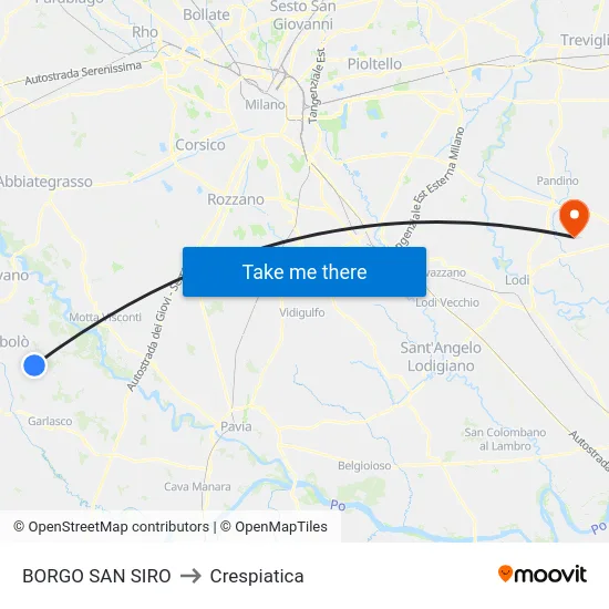 BORGO SAN SIRO to Crespiatica map