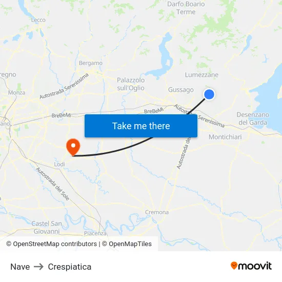 Nave to Crespiatica map