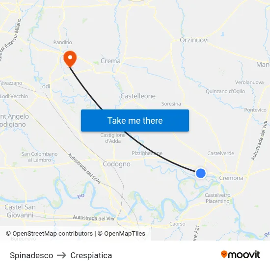 Spinadesco to Crespiatica map