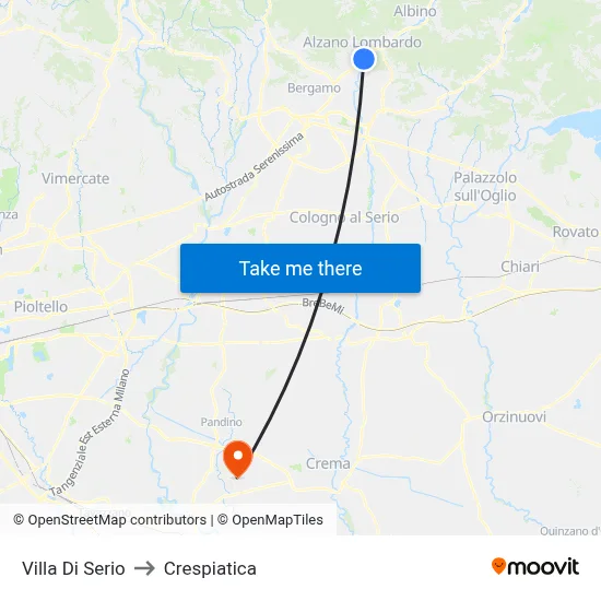 Villa di Serio to Crespiatica map