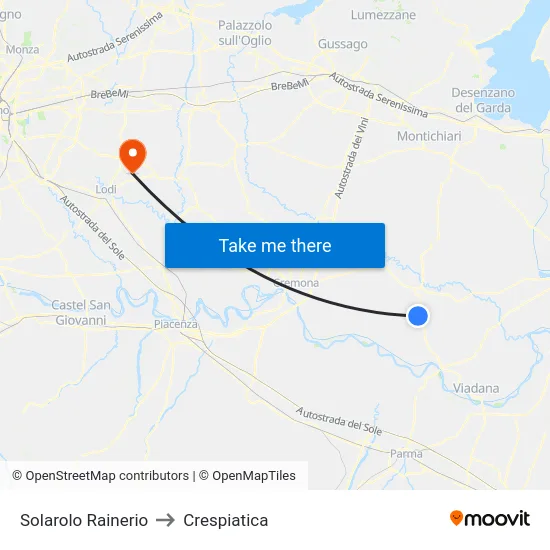 Solarolo Rainerio to Crespiatica map