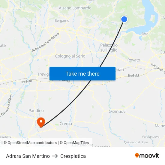 Adrara San Martino to Crespiatica map