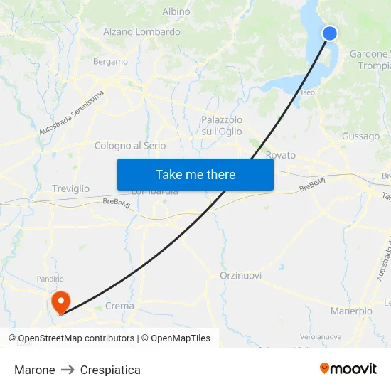 Marone to Crespiatica map