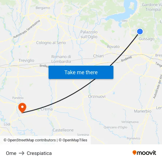 Ome to Crespiatica map