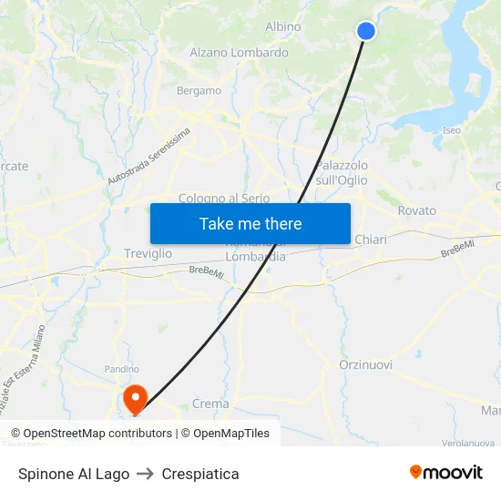 Spinone Al Lago to Crespiatica map