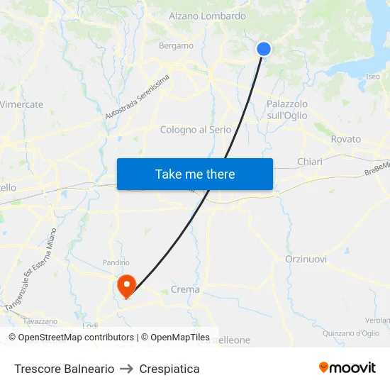 Trescore Balneario to Crespiatica map