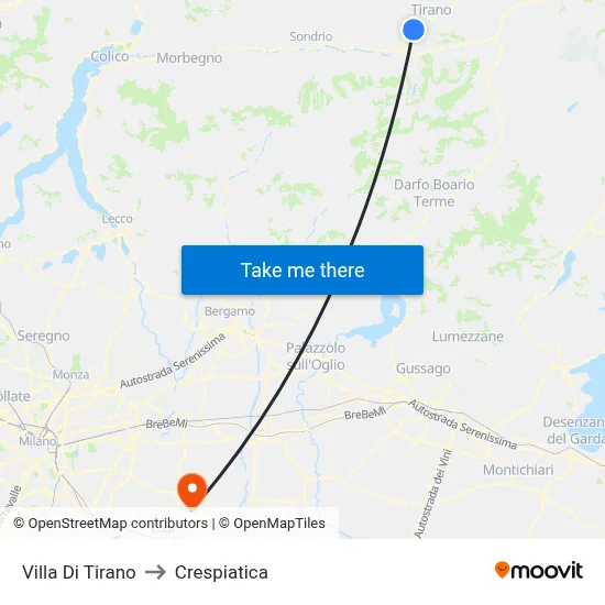 Villa Di Tirano to Crespiatica map