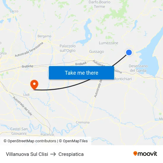 Villanuova Sul Clisi to Crespiatica map