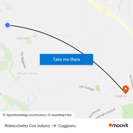 Robecchetto Con Induno to Cuggiono map