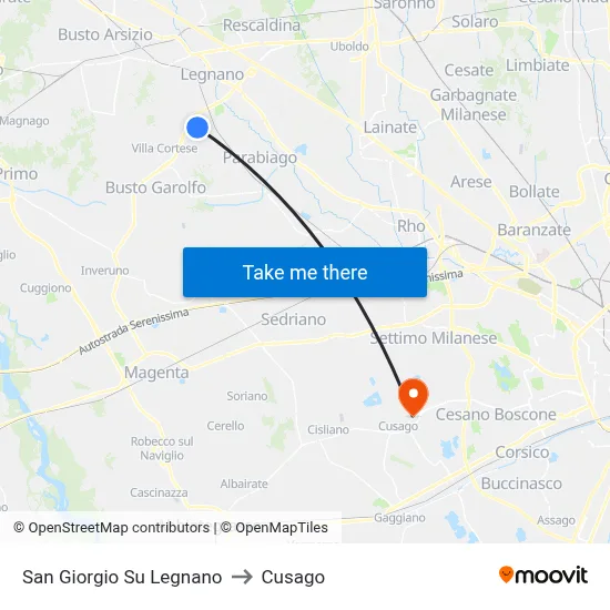 San Giorgio Su Legnano to Cusago map