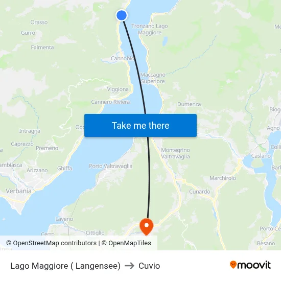 Lake Maggiore (Lake Constance) to Cuvio map