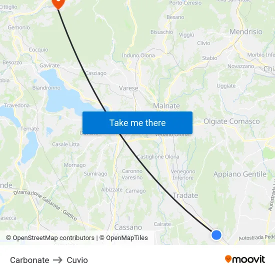 Carbonate to Cuvio map