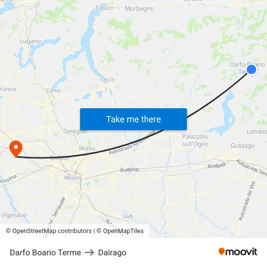 Darfo Boario Terme to Dairago map