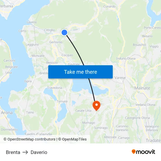 Brenta to Daverio map