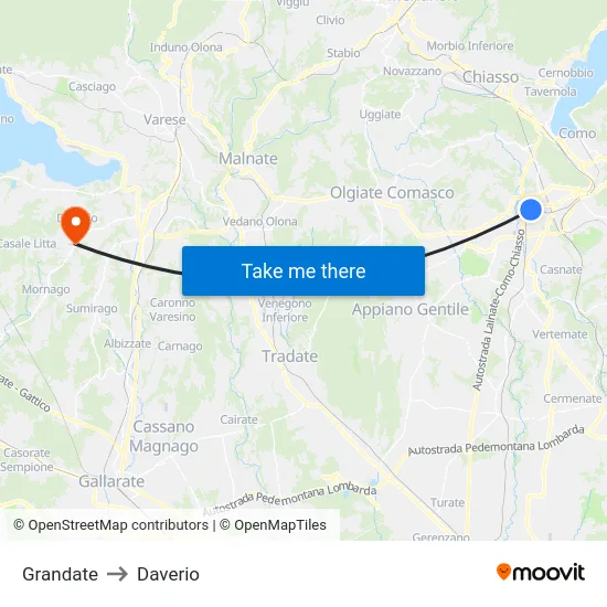 Grandate to Daverio map