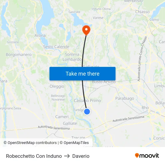 Robecchetto Con Induno to Daverio map