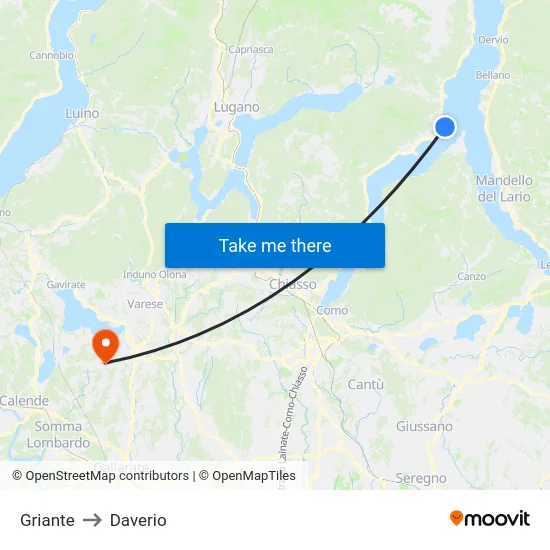 Griante to Daverio map