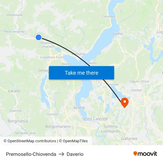 Premosello-Chiovenda to Daverio map
