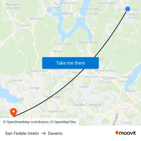 San Fedele Intelvi to Daverio map