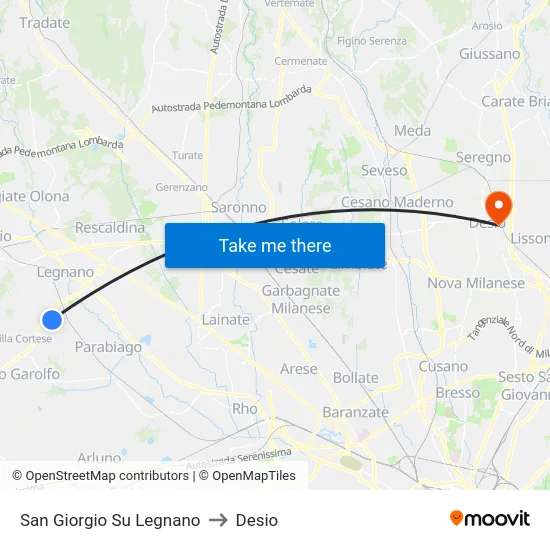 San Giorgio Su Legnano to Desio map