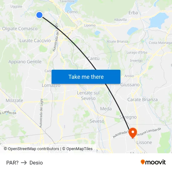 Parre to Desio map
