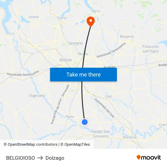 BELGIOIOSO to Dolzago map
