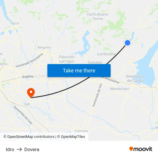 Idro to Dovera map