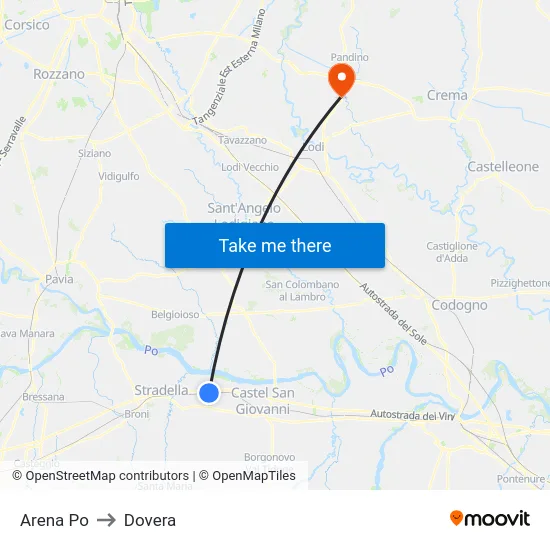 Arena Po to Dovera map