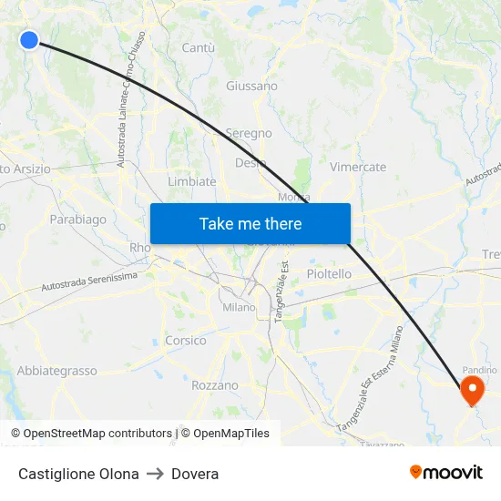 Castiglione Olona to Dovera map