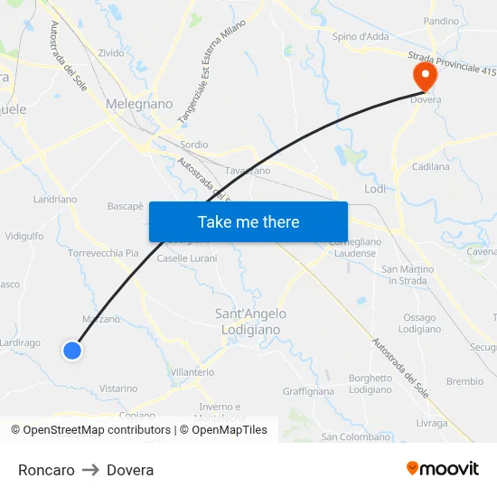 Roncaro to Dovera map