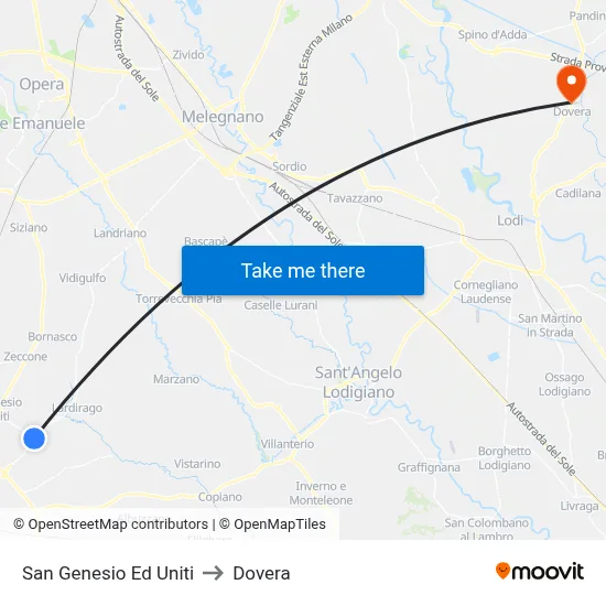San Genesio Ed Uniti to Dovera map