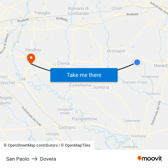 San Paolo to Dovera map