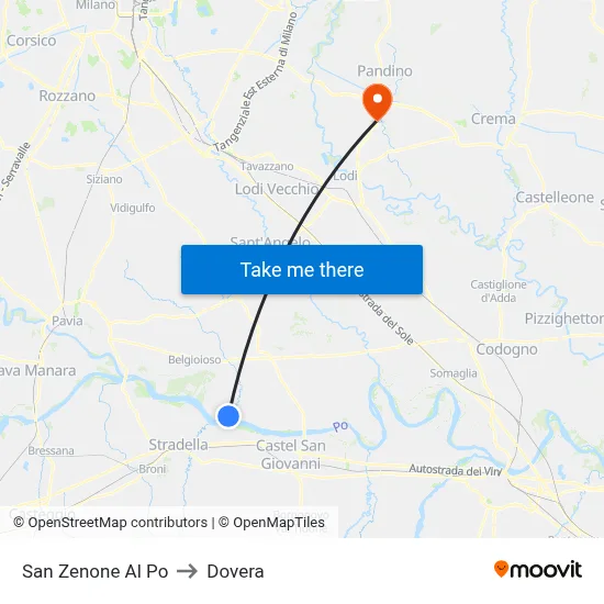 San Zenone al Po to Dovera map