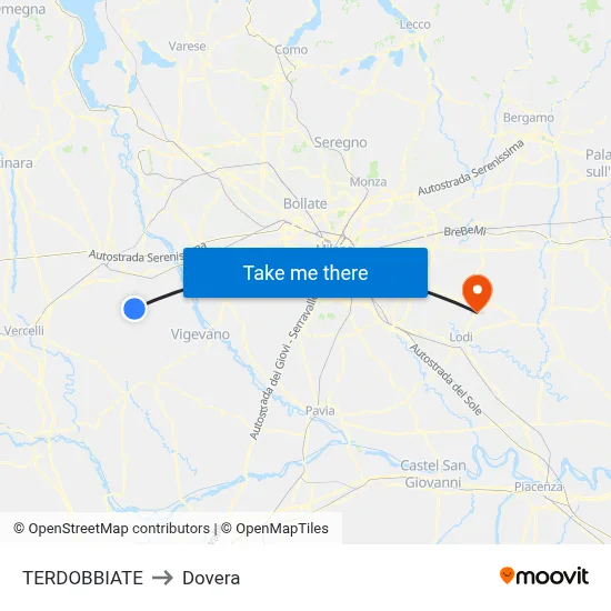 TERDOBBIATE to Dovera map