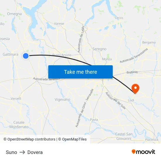 Suno to Dovera map