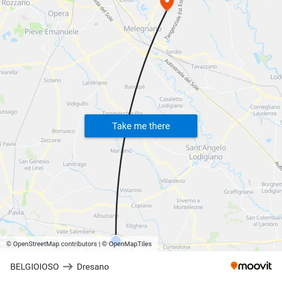 BELGIOIOSO to Dresano map