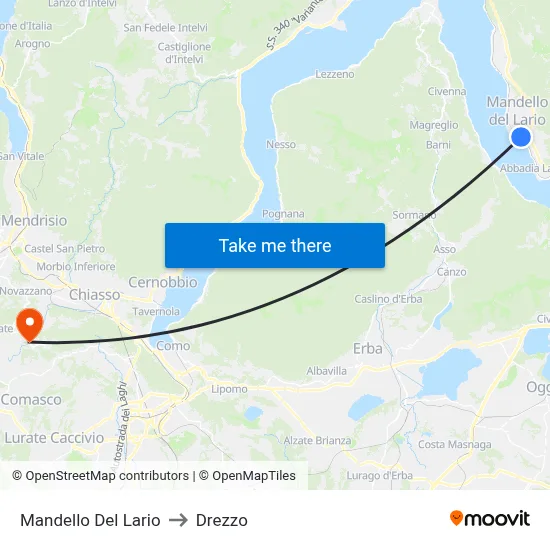Mandello Del Lario to Drezzo map