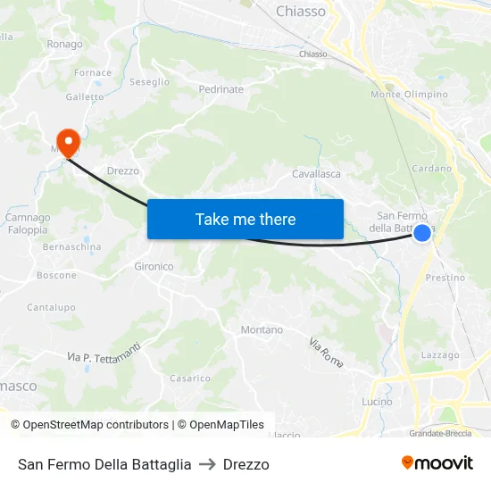 San Fermo Della Battaglia to Drezzo map