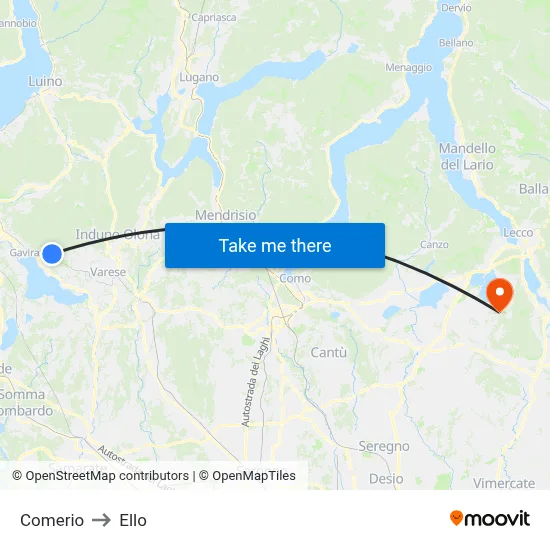 Comerio to Ello map