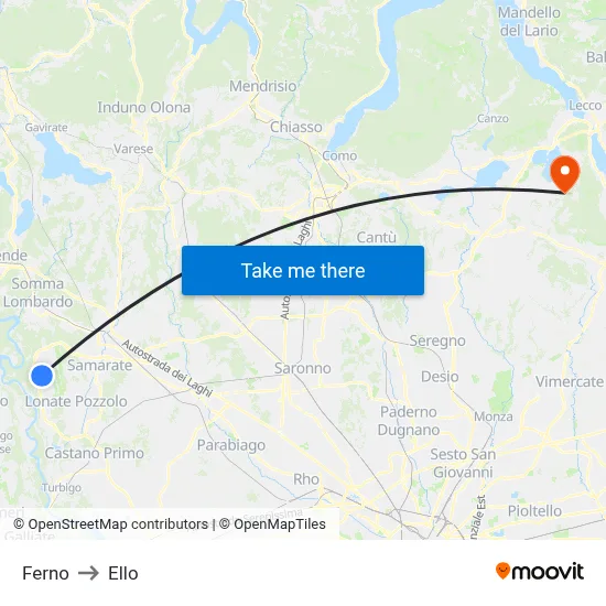 Ferno to Ello map