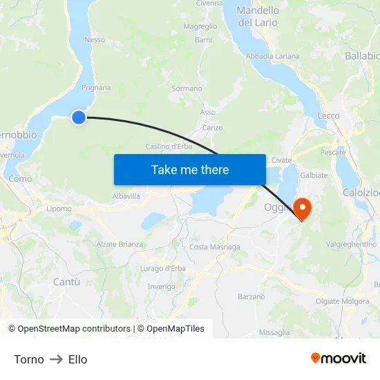 Torno to Ello map